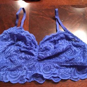 PINK blue Lace Bralette Large